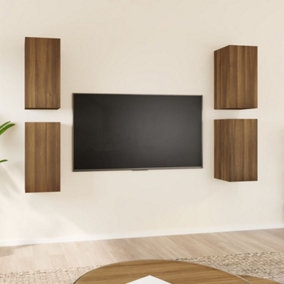 Berkfield TV Cabinets 4 pcs Brown Oak 30.5x30x60 cm Engineered Wood