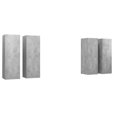 Berkfield TV Cabinets 4 pcs Concrete Grey 30.5x30x90 cm Engineered Wood