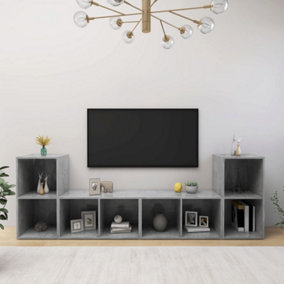 Berkfield TV Cabinets 4 pcs Concrete Grey 72x35x36.5 cm Engineered Wood