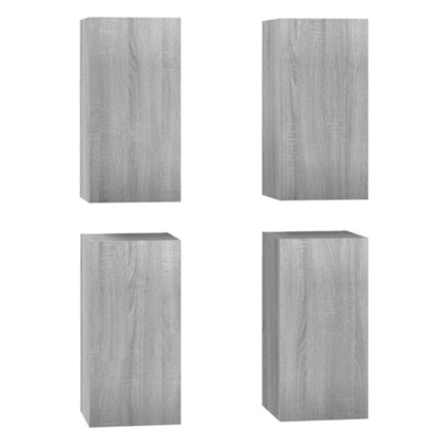 Berkfield TV Cabinets 4 pcs Grey Sonoma 30.5x30x60 cm Engineered Wood