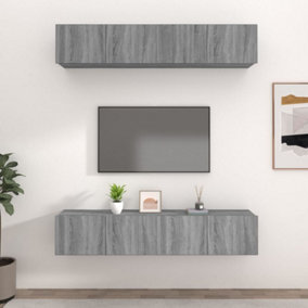 Berkfield TV Cabinets 4 pcs Grey Sonoma 80x30x30 cm Engineered Wood