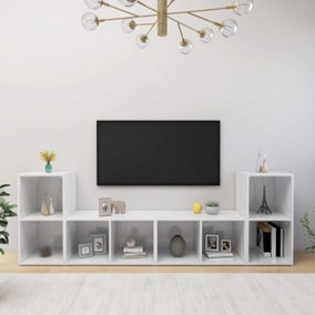 Berkfield TV Cabinets 4 pcs High Gloss White 72x35x36.5 cm Engineered Wood