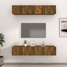 Berkfield TV Cabinets 4 pcs Smoked Oak 80x30x30 cm Engineered Wood