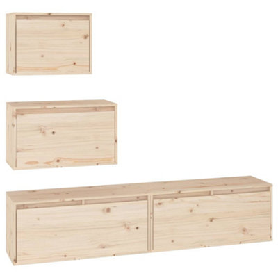 Berkfield TV Cabinets 4 pcs Solid Wood Pine