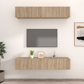 Berkfield TV Cabinets 4 pcs Sonoma Oak 80x30x30 cm Engineered Wood