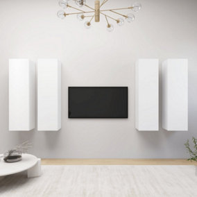 Berkfield TV Cabinets 4 pcs White 30.5x30x110 cm Engineered Wood