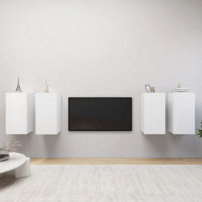 Berkfield TV Cabinets 4 pcs White 30.5x30x60 cm Engineered Wood