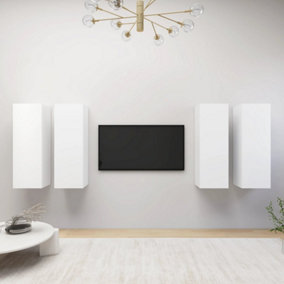 Berkfield TV Cabinets 4 pcs White 30.5x30x90 cm Engineered Wood