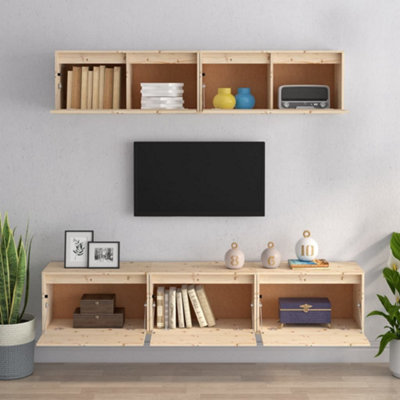 Berkfield TV Cabinets 5 pcs Solid Wood Pine