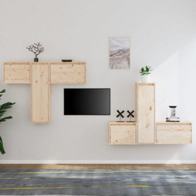 Berkfield TV Cabinets 6 pcs Solid Wood Pine
