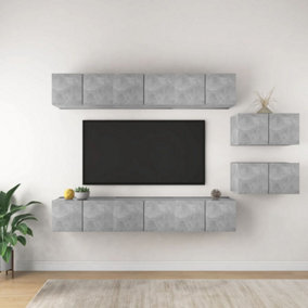 Berkfield TV Cabinets 8 pcs Concrete Grey Engineered Wood