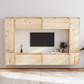 Berkfield TV Cabinets 8 pcs Solid Wood Pine