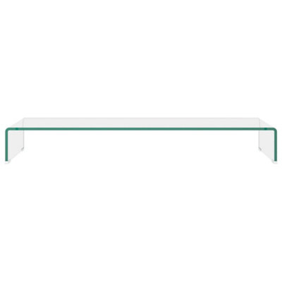 Berkfield TV Stand/Monitor Riser Glass Clear 100x30x13 cm