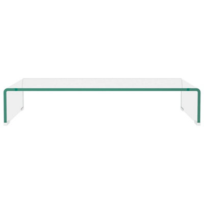 Berkfield TV Stand/Monitor Riser Glass Clear 70x30x13 cm