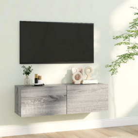 Berkfield TV Wall Cabinet Grey Sonoma 100x30x30 cm Engineered Wood