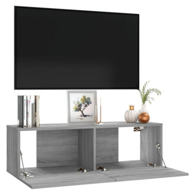 Berkfield TV Wall Cabinet Grey Sonoma 100x30x30 cm Engineered Wood