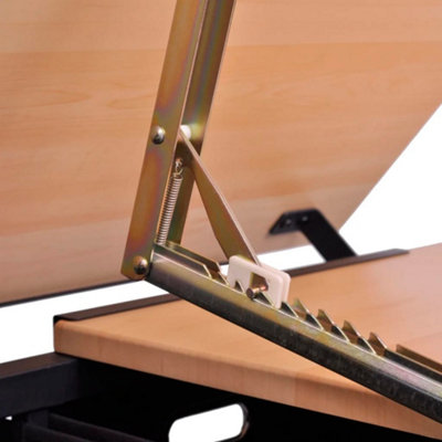 Berkfield Two Drawers Tiltable Tabletop Drawing Table with Stool