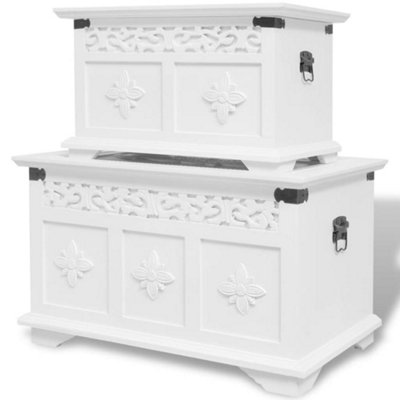 Berkfield Two Piece Storage Chest Set White