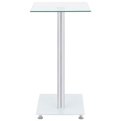 Berkfield U-Shaped Side Table Transparent 45x30x58 cm Tempered Glass