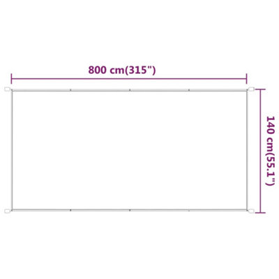 Berkfield Vertical Awning Anthracite 140x800 cm Oxford Fabric