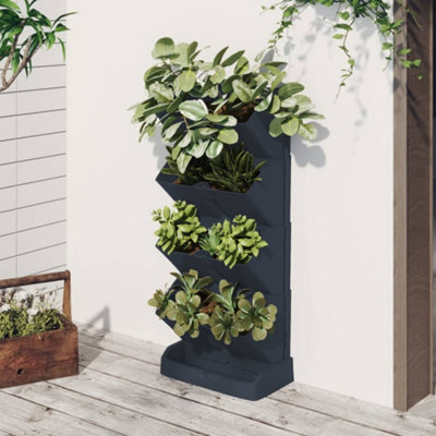 Berkfield Vertical Garden Plant Set 4 pcs Anthracite Polypropylene