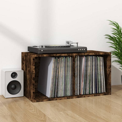 Berkfield Vinyl Storage Box Smoked Oak 71x34x36 cm Engineered Wood