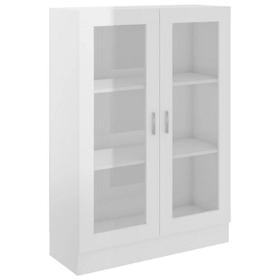 Berkfield Vitrine Cabinet High Gloss White 82.5x30.5x115 cm Engineered Wood
