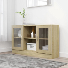 Berkfield Vitrine Cabinet Sonoma Oak 120x30.5x70 cm Engineered Wood