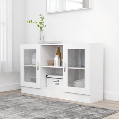 Berkfield Vitrine Cabinet White 120x30.5x70 cm Engineered Wood