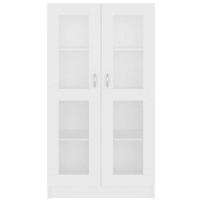 Berkfield Vitrine Cabinet White 82.5x30.5x150 cm Engineered Wood