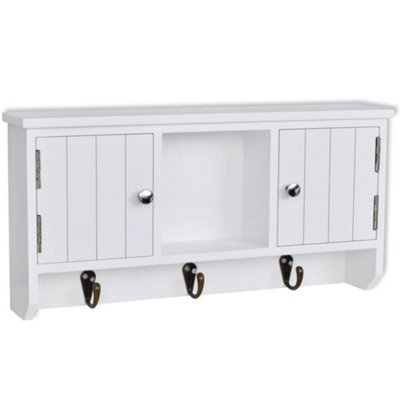 Berkfield Wall Cabinet for Keys and Jewelery with Doors and Hooks