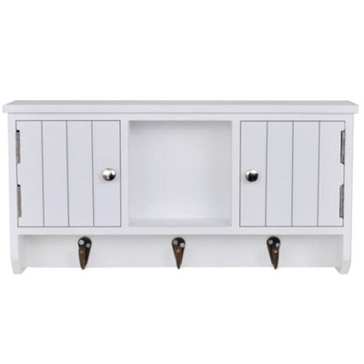 Berkfield Wall Cabinet for Keys and Jewelery with Doors and Hooks