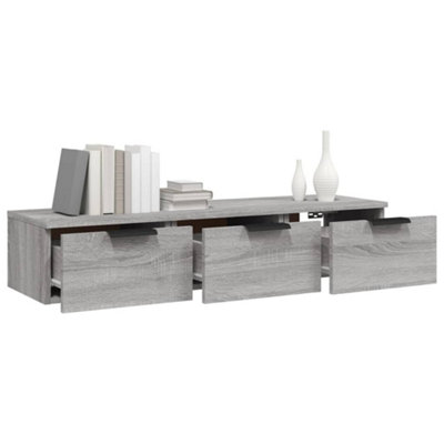 Berkfield Wall Cabinet Grey Sonoma 102x30x20 cm Engineered Wood