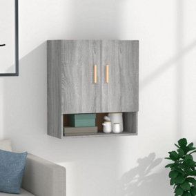 Berkfield Wall Cabinet Grey Sonoma 60x31x70 cm Engineered Wood