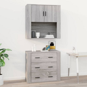 Berkfield Wall Cabinet Grey Sonoma 80x33x80 cm Engineered Wood