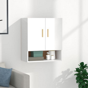Berkfield Wall Cabinet High Gloss White 60x31x70 cm Engineered Wood