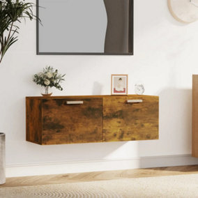 Berkfield Wall Cabinet Smoked Oak 100x36.5x35 cm Engineered Wood