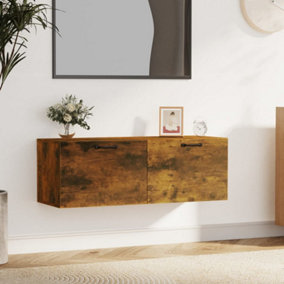 Berkfield Wall Cabinet Smoked Oak 100x36.5x35 cm Engineered Wood