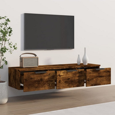 Berkfield Wall Cabinet Smoked Oak 102x30x20 cm Engineered Wood