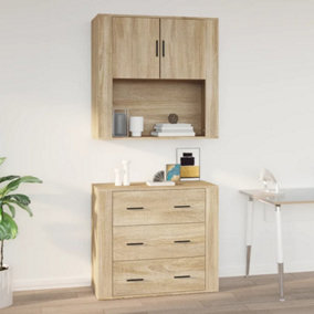 Berkfield Wall Cabinet Sonoma Oak 80x33x80 cm Engineered Wood