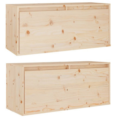 Berkfield Wall Cabinets 2 pcs 80x30x35 cm Solid Wood Pine