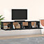 Berkfield Wall Cabinets 2 pcs Black 100x36.5x35 cm Engineered Wood