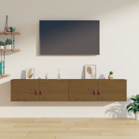 Berkfield Wall Cabinets 2 pcs Honey Brown 80x30x30 cm Solid Wood Pine
