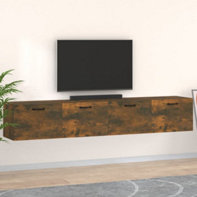 Berkfield Wall Cabinets 2 pcs Smoked Oak 100x36.5x35 cm Engineered Wood