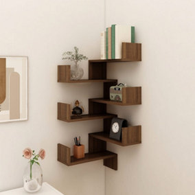 Berkfield Wall Corner Shelves 2 pcs Brown Oak 40x40x50 cm Engineered Wood