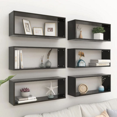 Berkfield Wall Cube Shelf White 80x15x78.5 Cm Engineered Wood