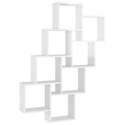 White high deals gloss cube shelving