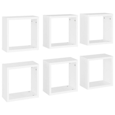 Berkfield Wall Cube Shelves 6 pcs White 30x15x30 cm