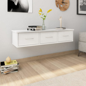 Berkfield Wall Drawer Shelf High Gloss White 88x26x18.5 cm Engineered Wood