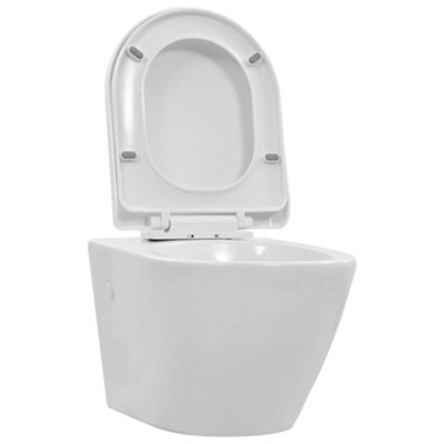 Berkfield Wall Hung Rimless Toilet Ceramic White